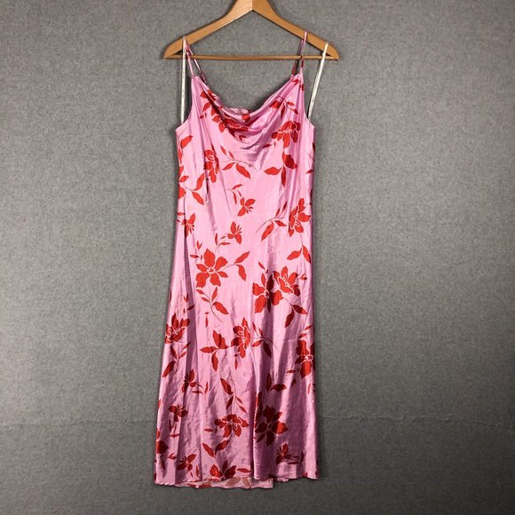 Emma & Michele Dresses & Skirts - Emma & Michele Pink Satin Maxi Dress Floral Size Medium